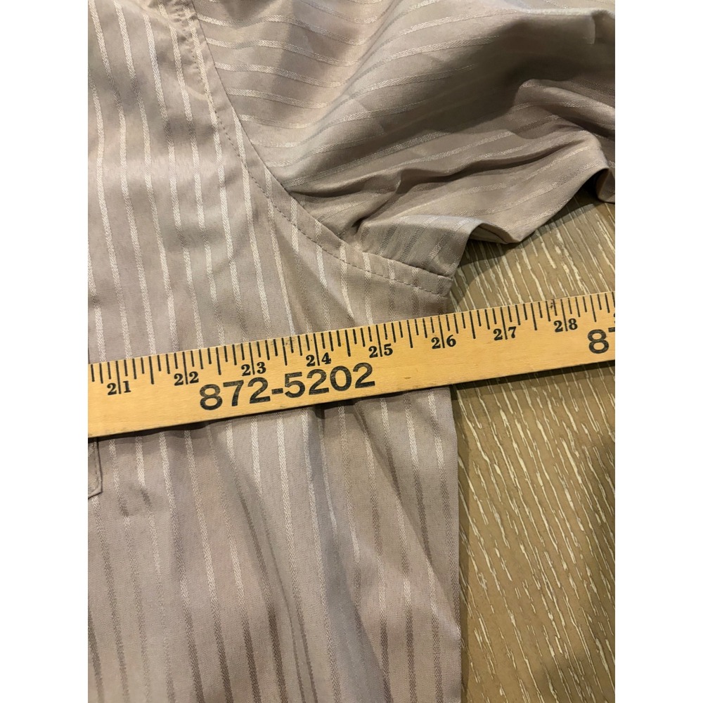 Wrangler Western Shirt Men's XL Satin Brown Gold Striped Pearl Snap Cowboy Rodeo - Picture 4 of 6